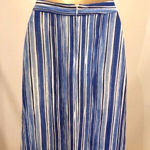 Blue and White Striped Skirt